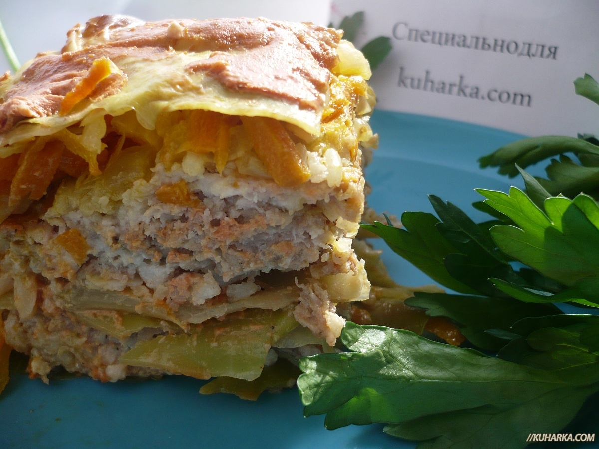 Капустно-мясная запеканка Капустно-мясная запеканка